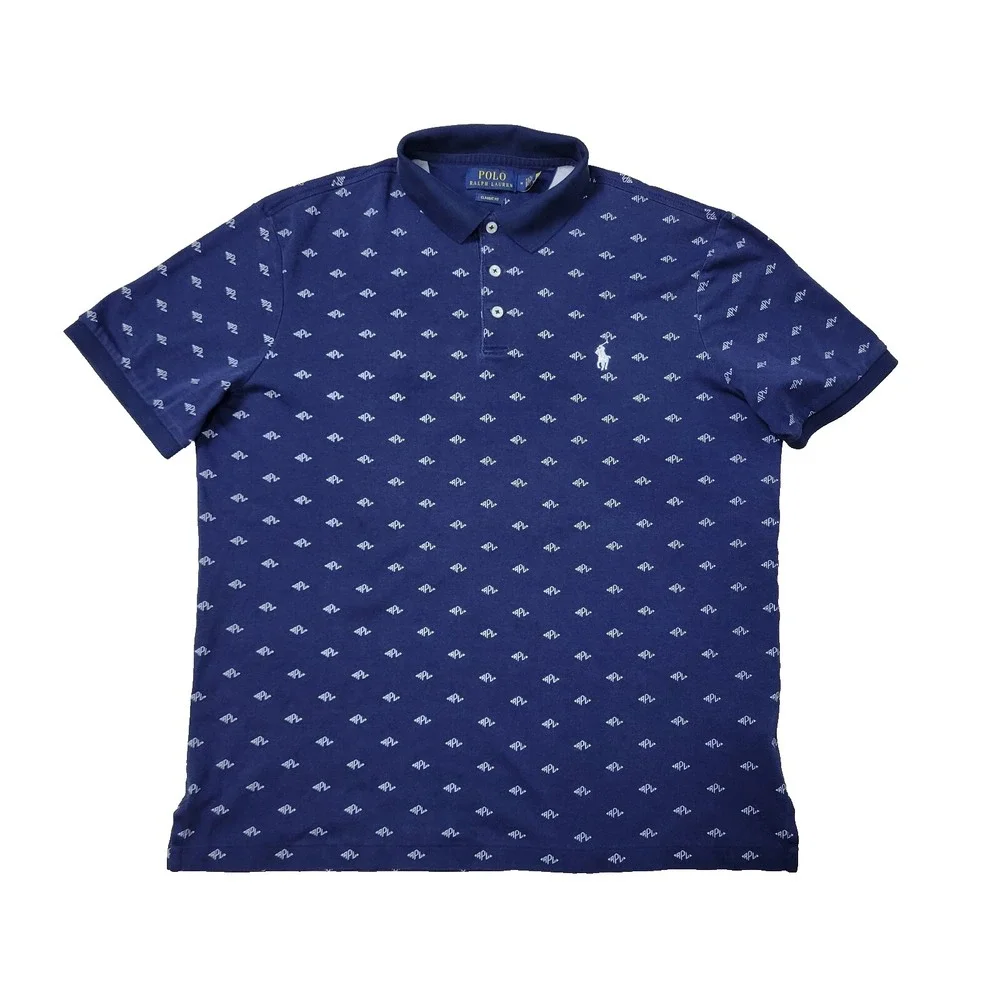 Polo Ralph Lauren Classic Fit Mens Medium All Over RPL‎ Stretch Knit Polo